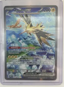 Pokemon Zapdos ex 202/165 Scarlet & Violet 151 Special Illustration Rare Holo - Image 1