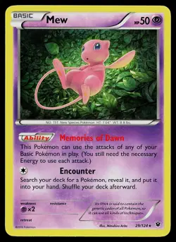 Pokemon Card Fates Collide Mew 29/124 Rare Holo - Image 1