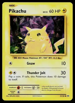 Pokemon Card Evolutions Pikachu 35/108 Cracked Ice Holo - Image 1