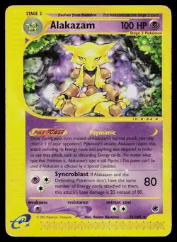 Pokemon Card Expedition Base Set Alakazam 33/165 Rare - Image 1