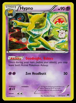 Pokemon Card BREAKpoint Hypno 51/122 Rare - Image 1