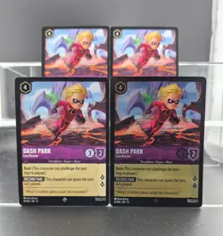 Disney Lorcana Dash Parr - Lava Runner 61/204 Wilds Unknown Super Rare 4 Cards - Image 1