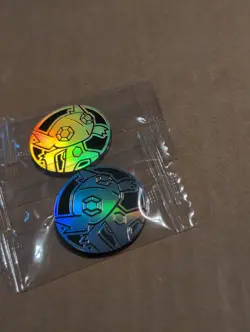 Pokemon Silver Rainbow Holographic Sableye Mini Coin From Chinese Gift Set - Image 1