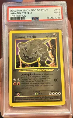 Pokemon TCG Neo Destiny Shining Steelix 112/105 Secret Rare Holo 1st Ed PSA 9 - Image 1