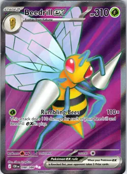 Beedrill ex 098/086 Ultra Rare Chaos Rising Pokemon Holo Near Mint - Image 1