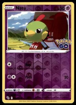 Natu 032/078 Common Pokemon GO Pokemon Reverse Holo Lightly Played - Image 1