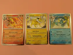 Pokemon TCG Flareon SVP 167 Vaporeon SVP 168 And Jolteon SVP 169 Promo Lot NM - Image 1