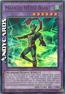 MASKED HERO BLAST (Blast Eroe Mascherato) • Super R • RATE ENSE2 • Lim • YUGIOH! - Image 1