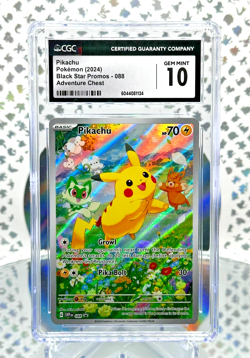 CGC 10 Pikachu 088 Black Star Promo Full Art Pokemon Card - Image 1