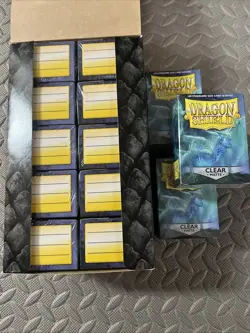 Dragon Shield Matte Clear Standard Size Card Sleeves Display Box Case + 3 (1300) - Image 1