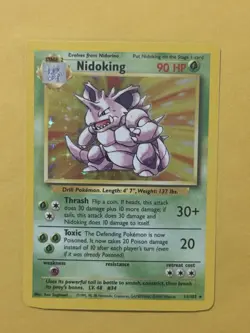 Pokemon TCG Nidoking Base Set Holo Unlimited Rare Card 11/102 NM Condition - Image 2