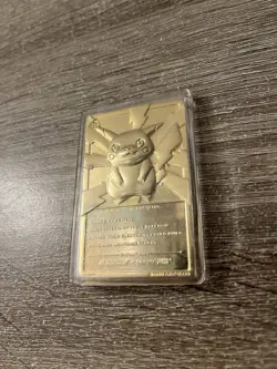1999 Pokemon Burger King Pikachu Gold Plated Metal Card - Image 5