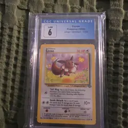 CGC 6 Eevee Jungle 51/64 English 1999 Regular Common Pokemon Card - Image 1