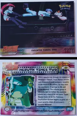 Pokemon Mewtwo Strikes Back 1998 Topps Card #23 MEOTH TIMES TWO Foil Nintendo - Image 2