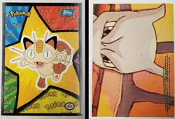 Pokemon Meowth 1999 Topps Sticker Card Pokemon The Movie Nintendo - Image 1