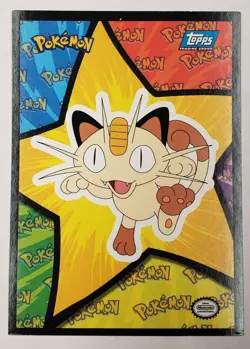 Pokemon Meowth 1999 Topps Sticker Card Pokemon The Movie Nintendo - Image 2