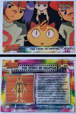Pokemon Mewtwo Strikes Back 1998 Topps Card #24 THE STORY OF MEWTWO Nintendo - Image 2