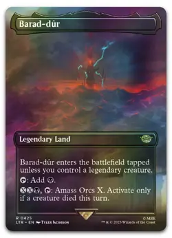 Barad-dur (0425) (Borderless) #425 (Foil) (NM) Lord of the Rings LTR Magic MTG - Image 1