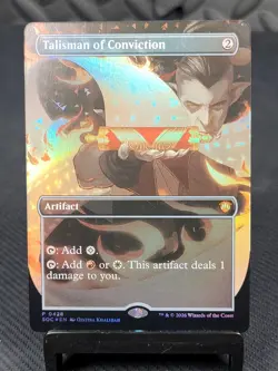 MTG - Commander: Secrets of Strixhaven - Talisman of Conviction- Borderless FOIL - Image 1