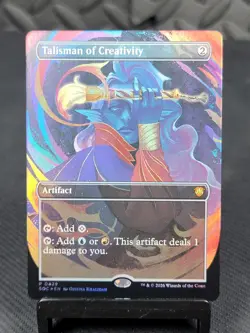 MTG- Commander: Secrets of Strixhaven - Talisman of Creativity - Borderless FOIL - Image 1