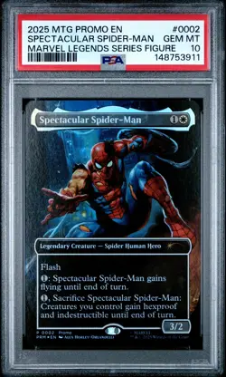 2025 MTG PROMOS MARVEL LEGENDS SERIES FIGURE #0002 SPECTACULAR SPIDER-MAN PSA 10 - Image 1