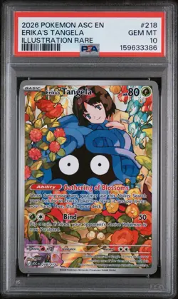 2026 Pokemon Ascended Heroes Erika's Tangela Illustration Rare #218/217 PSA 10 - Image 1