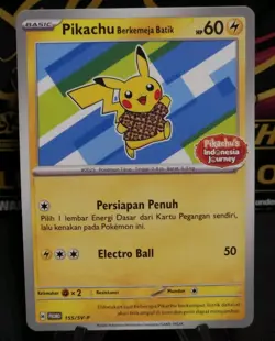 Pokemon Pikachu Berkemeja Batik 155/SV-P, Pikachu's Indonesia Journey Promo - Image 1