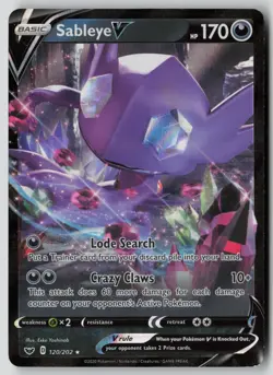 Sableye V 120/202 Holo V Rare Sword & Shield Pokemon LP - Image 1