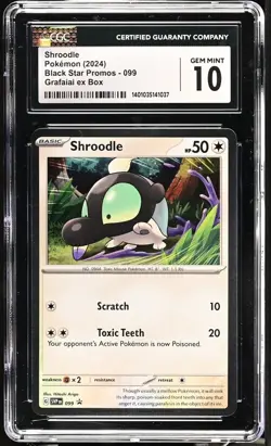 CGC Gem Mint 10 Shroodle 099 Pokemon Black Star Promo Grafaiai ex Box - POP 1!! - Image 1