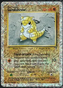 Pokemon TCG Sandshrew 91/110 Legendary Collection Reverse Holo 2002 MP - Image 1