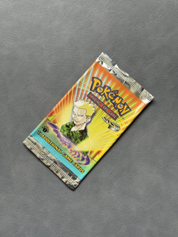 Pokemon Gym Heroes 1st Edition EMPTY Booster Pack Lt.Surge Vintage WOTC TCG 1999 - Image 2