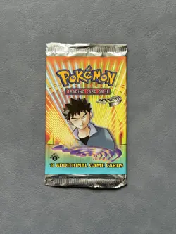 Pokemon Gym Heroes 1st Edition EMPTY Booster Pack Brock Vintage WOTC TCG 1999 - Image 1