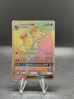 Pokemon TCG Lucario GX 135/131 Rainbow Secret Rare NM CLEAN 🔥🔥 - Image 1