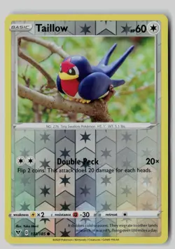 Taillow 133/185 Common Vivid Voltage Pokemon Reverse Holo NM - Image 1