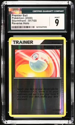 *POP 8* CGC 9 Premier Ball Reverse Holo Stormfront 91/100 Pokemon 2008 MINT - Image 1