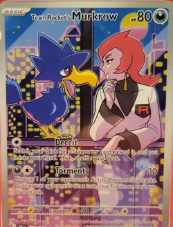 2025 Pokemon Destined Rivals Illustration Rare Team Rocket's Murkrow PSA 9 - Image 3