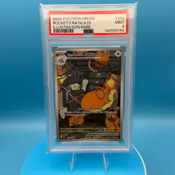 PSA 9 Team Rocket's Raticate 202/182 Illustration Rare Destined Rivals Pokemon - Image 1