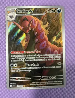 Pokemon TCG Scolipede 134/086 Black Bolt Illustration Rare Holo Stage EN | NM - Image 2