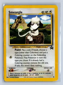 2001 Pokemon Black Star Promo Smeargle #32 DMG - Image 1
