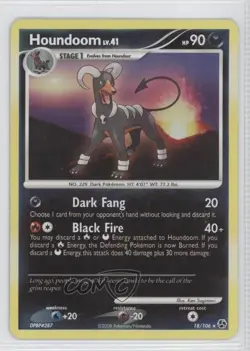 Houndoom Reverse Foil Pokemon Diamond & Pearl Great Encounters #18 2008 - Image 1