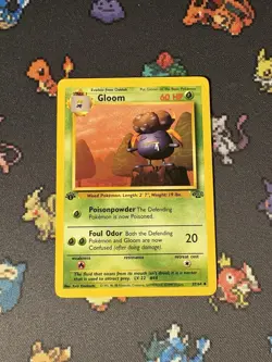 Pokemon Cards Gloom 37/64 Jungle FIRST EDITION WOTC - (NM-) - Image 1