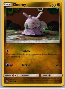 Pokemon TCG Goomy 94/145 Guardians Rising Rev Holo LP - Image 1