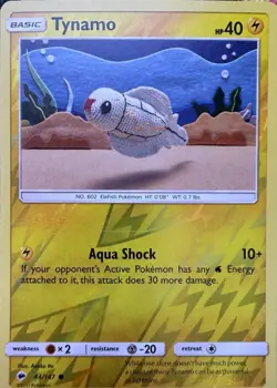 Tynamo 44/147 C Burning Shadows Pokemon Reverse Holo NM - Asoko Ito - Image 1