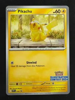 POKEMON UNGRADED PIKACHU (ILLUSTRATION CONTEST 2024) 214 S&V PROMO NM PKM-123 - Image 2