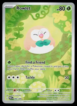 ROWLET 090/088 HOLO ILLUSTRATION RARE PERFECT ORDER POKEMON NM - Image 1