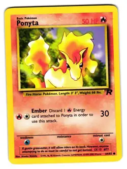 Ponyta 64/82 Common Team Rocket Pokemon Unlimited Near Mint - Image 1