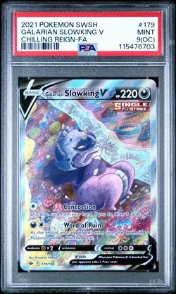 PSA 9(OC) 2021 Pokemon SWSH Galarian Slowking V Chilling Reign FA #179 Mint Rare - Image 1