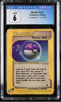 Master Ball Pokemon WoTC Wizards Expedition 143/165 CGC 6 - Image 1