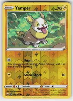 Yamper 073 Reverse Holo 202 C Sword & Shield Pokemon Lightly Played - Image 1