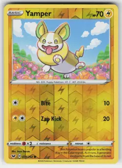 Yamper 074 Reverse Holo 202 C Sword & Shield Pokemon Lightly Played - Image 1
